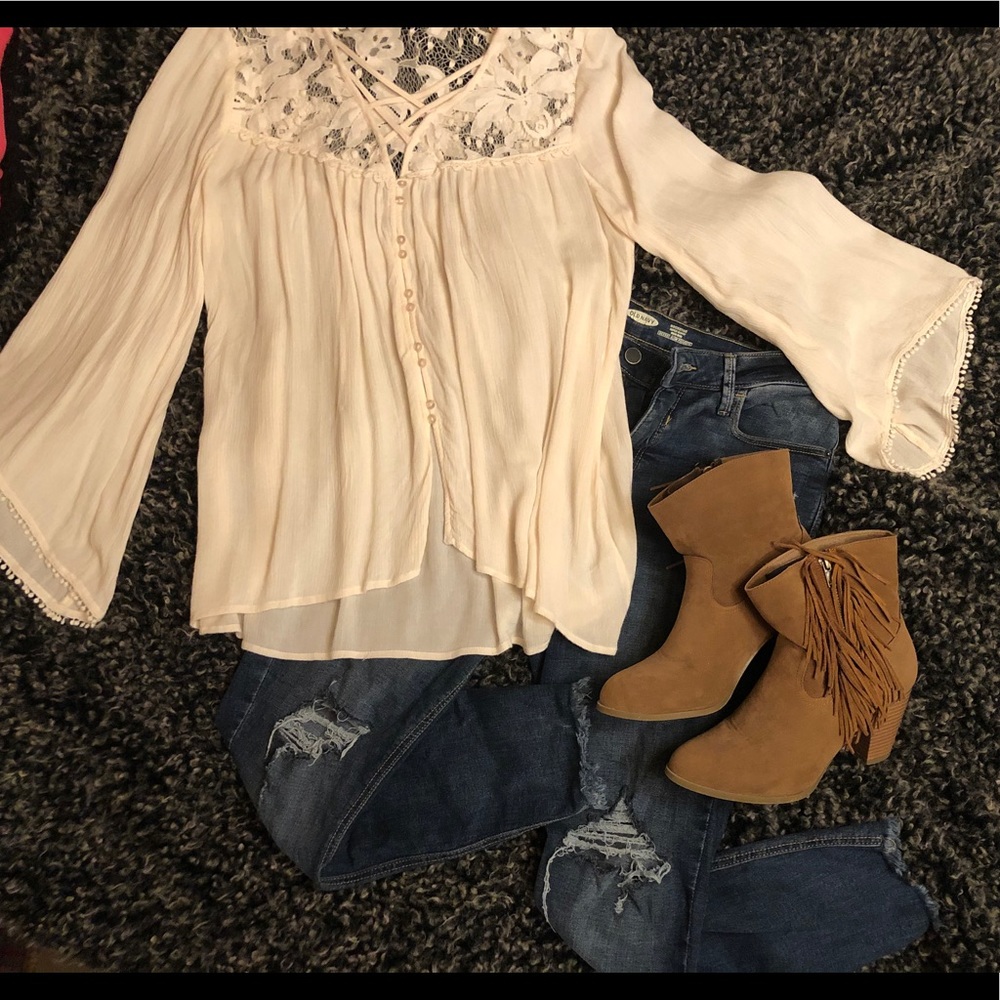 Sugar brand booties with fringe